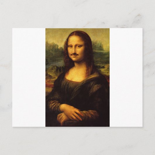 mona lisa mustache briefkaart (Voorkant)