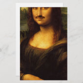 mona lisa mustache briefpapier (Voorkant / Achterkant)