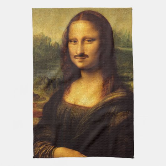 mona lisa mustache theedoek (Verticaal)