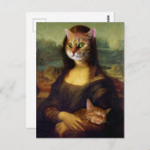 Mona Lisa Oranje Cat Briefkaart (Voorkant / Achterkant)