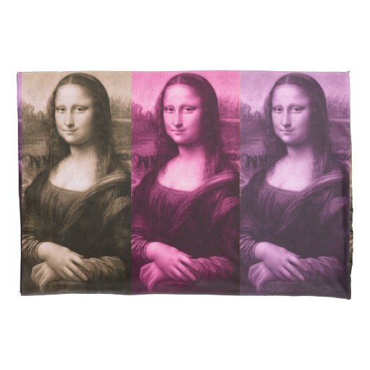 Mona Lisa Paarse Roze Chocolade Pillowcase Kussensloop (Voorkant)