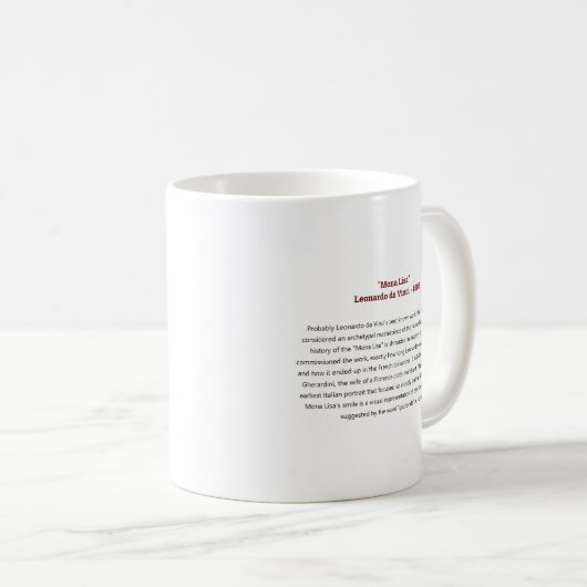 Mona Lisa par da Vinci - Mug (Devant droit)