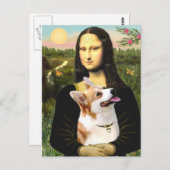 Mona Lisa - Pembroke Welsh Corgi 7b Briefkaart (Voorkant / Achterkant)