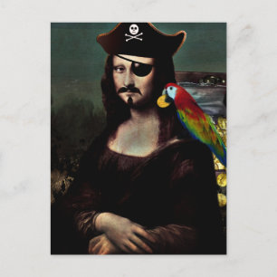 Mona Lisa Pirate met Mustache Briefkaart