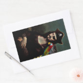 Mona Lisa Pirate met Mustache Rechthoekige Sticker (Envelop)