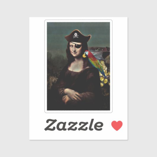 Mona Lisa Pirate Sticker (Vel)
