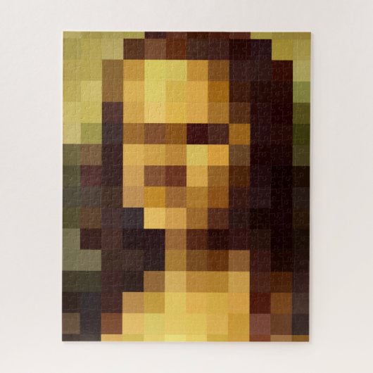 Mona Lisa pixel art Leonardo da Vinci, La Gioconda Legpuzzel (Verticaal)