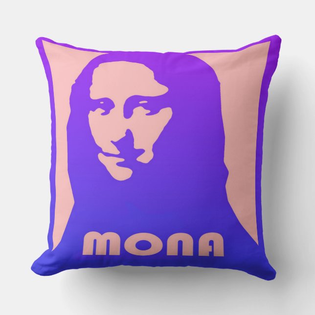 Mona Lisa Pop Art Ontwerp Kussen (Voorkant)