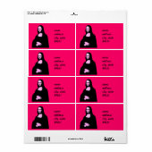Mona Lisa Pop Art Style Etiket (Full Sheet)