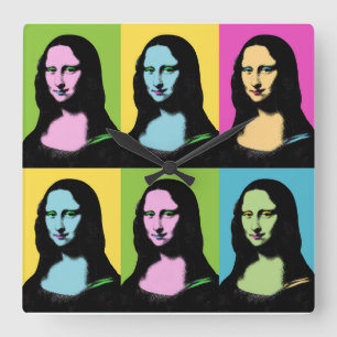 Mona Lisa - Pop Art Style  Vierkante Klok