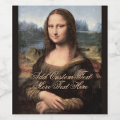 Mona Lisa Portrait Fancy Custom Text Wijn Etiket (Enkel label)