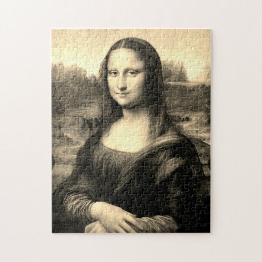 Mona Lisa Portrait | Sepia Brown Legpuzzel (Verticaal)