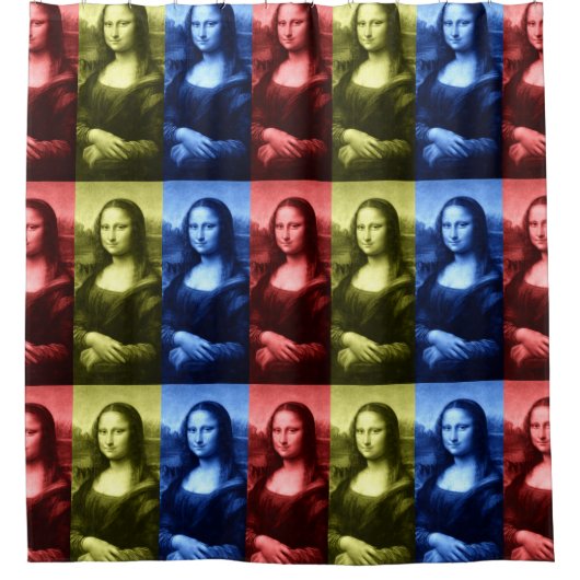 Mona Lisa Primaire kleuren Douchegordijn (Voorkant)
