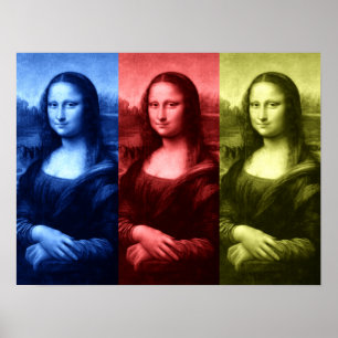Mona Lisa Primaire kleuren Poster