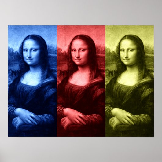 Mona Lisa Primaire kleuren Poster (Voorkant)