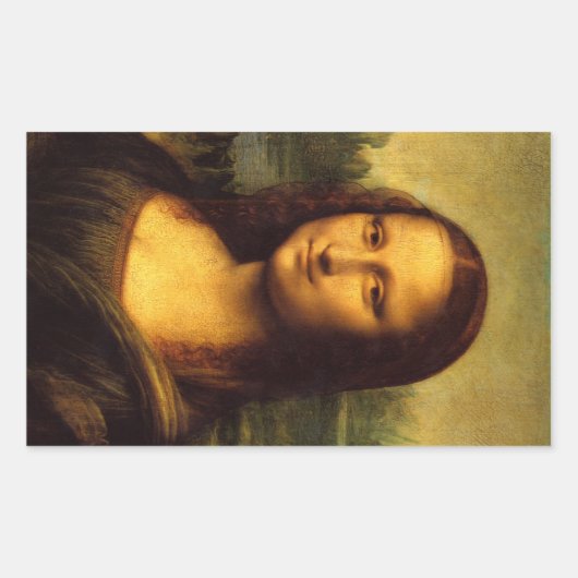 Mona Lisa Rechthoek Sticker (Voorkant)