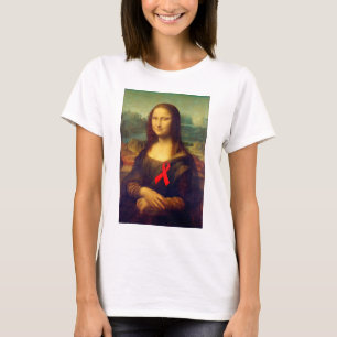 Mona Lisa Red Ribbon T-shirt