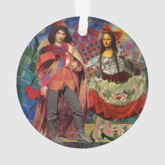 Mona Lisa Romantic Funny Art coloré (dos)