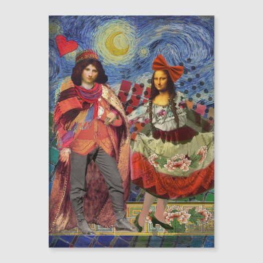 Mona Lisa Romantisch Grappig Kleurrijk Kunstwerk (Voorkant)