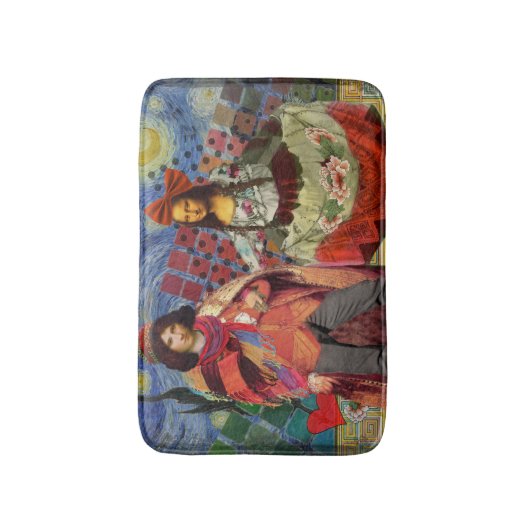 Mona Lisa Romantisch Grappig Kleurrijk Kunstwerk Badmat (Voorkant Verticaal)