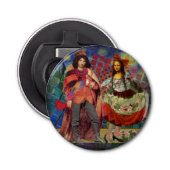 Mona Lisa Romantisch Grappig Kleurrijk Kunstwerk Button Flesopener (Voorkant)