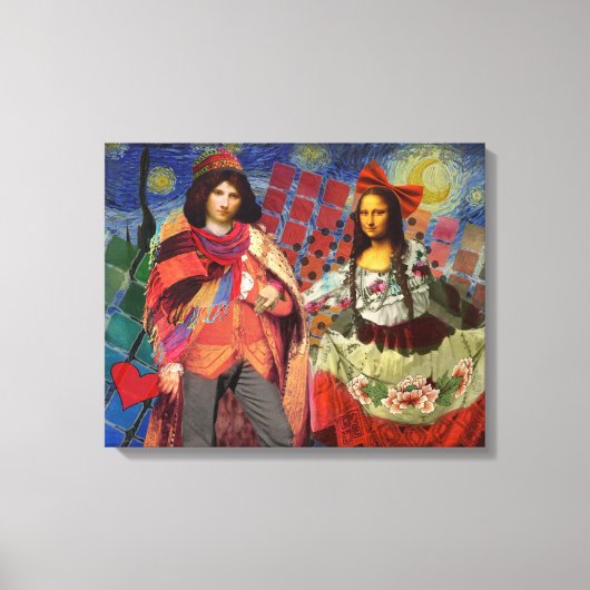 Mona Lisa Romantisch Grappig Kleurrijk Kunstwerk Canvas Afdruk (Voorkant)