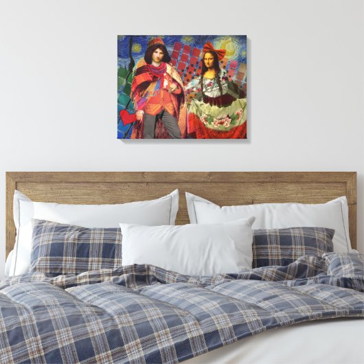 Mona Lisa Romantisch Grappig Kleurrijk Kunstwerk Canvas Afdruk (Insitu (Slaapkamer))
