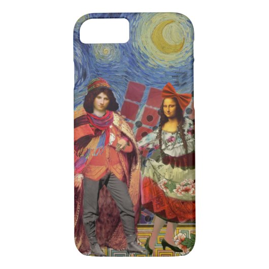 Mona Lisa Romantisch Grappig Kleurrijk Kunstwerk Case-Mate iPhone Case (Achterkant)