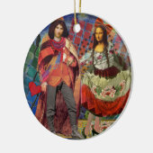 Mona Lisa Romantisch Grappig Kleurrijk Kunstwerk Keramisch Ornament (Links)