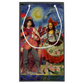 Mona Lisa Romantisch Grappig Kleurrijk Kunstwerk Klein Cadeauzakje (Achterkant)