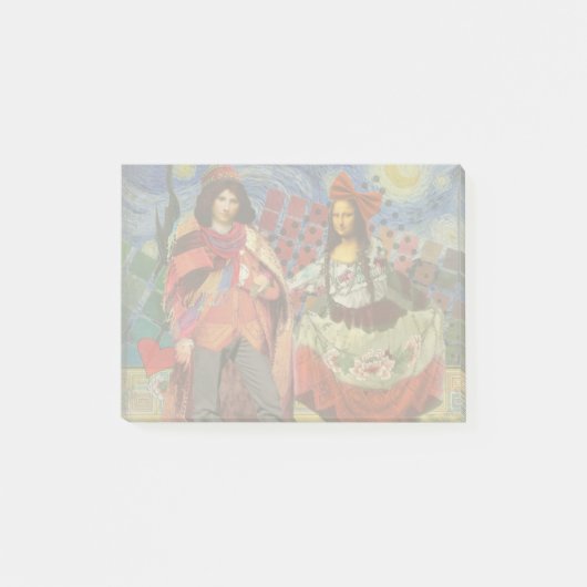 Mona Lisa Romantisch Grappig Kleurrijk Kunstwerk Post-it® Notes (Voorkant)