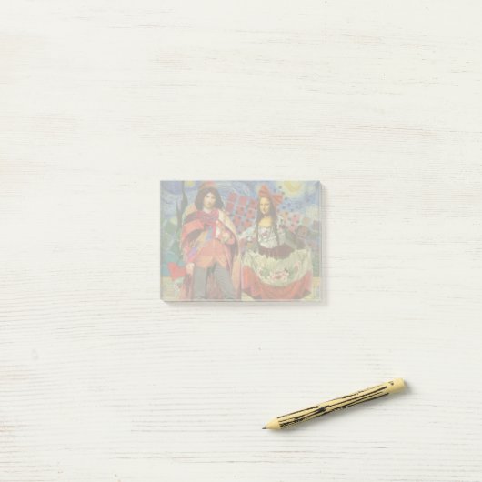 Mona Lisa Romantisch Grappig Kleurrijk Kunstwerk Post-it® Notes (Op bureau)