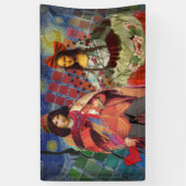 Mona Lisa Romantisch Grappig Kleurrijk Kunstwerk Spandoek (Verticaal)