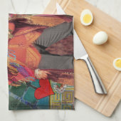 Mona Lisa Romantisch Grappig Kleurrijk Kunstwerk Theedoek (Quarter Fold)