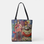 Mona Lisa Romantisch Grappig Kleurrijk Kunstwerk Tote Bag (Achterkant)