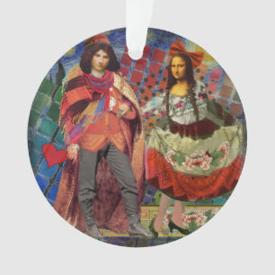 Mona Lisa Romantische Grappige Kleurrijke Kunst Ornament