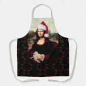 Mona Lisa Santa Hat Christmas Schort (Voorkant)
