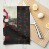 Mona Lisa Santa Hat Christmas Theedoek (Quarter Fold)