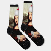 Mona Lisa Santa Hat Kerstmis Sokken (Rechts)