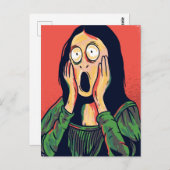 Mona Lisa Scream Briefkaart (Voorkant / Achterkant)