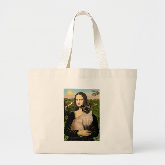 Mona Lisa - Seal Point Siamese kat Grote Tote Bag (Voorkant)