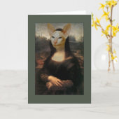 Mona Lisa Siamese Cat Kaart (Gele Bloem)