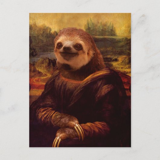 Mona Lisa Sloth Briefkaart (Voorkant)