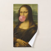 Mona Lisa soufflant de bulle rose (Serviette à main)
