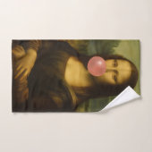 Mona Lisa soufflant de bulle rose (Serviette à main)
