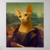 Mona Lisa Sphynx Cat Poster (Voorkant)
