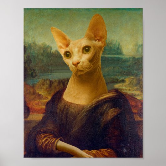 Mona Lisa Sphynx "Cat Poster (Voorkant)