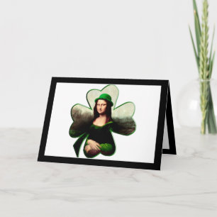 Mona Lisa St. Patrick's Day Klaver Kaart
