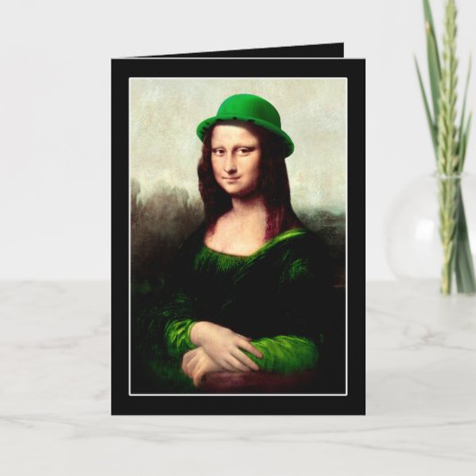 Mona Lisa St. Patrick's Day Klaver Kaart (Voorkant)