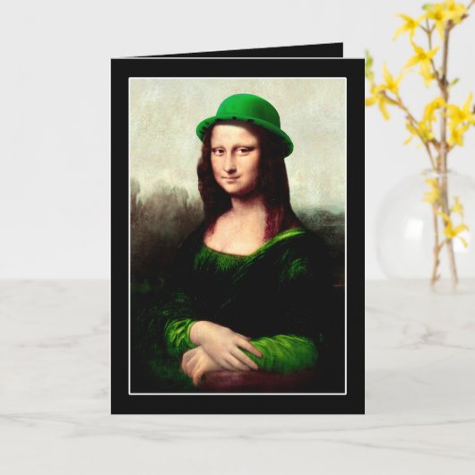 Mona Lisa St. Patrick's Day Klaver Kaart (Gele Bloem)